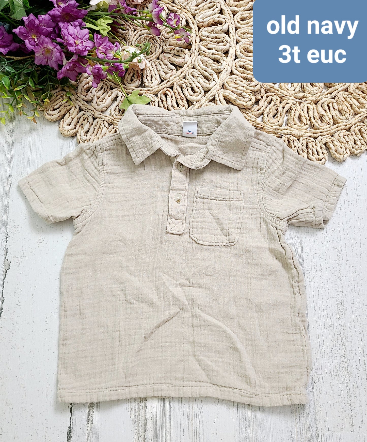 old navy gauze collar ivory
