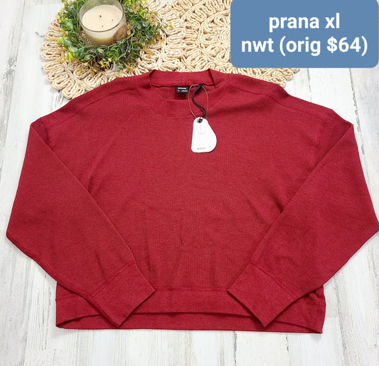 prana red sweater new
