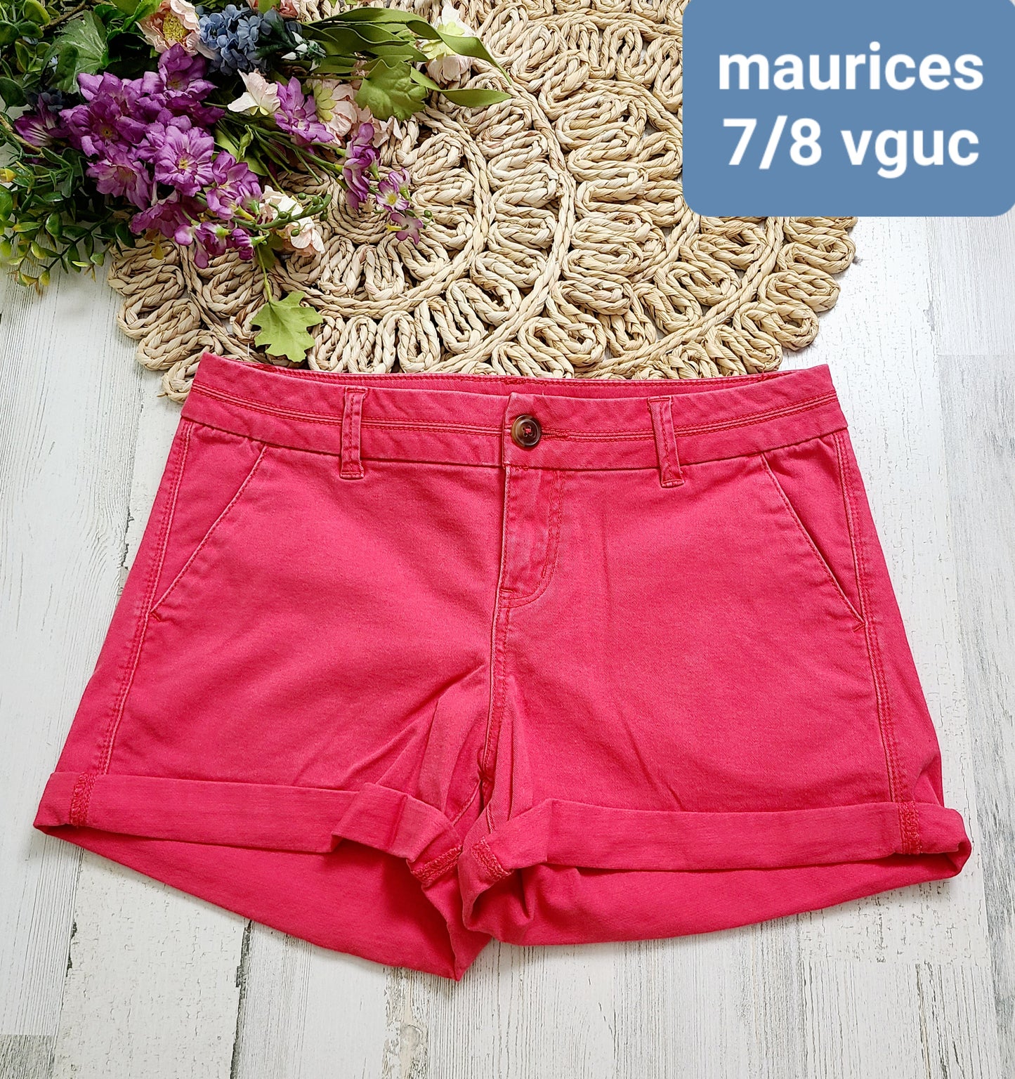 maurices pink cuffed shorts