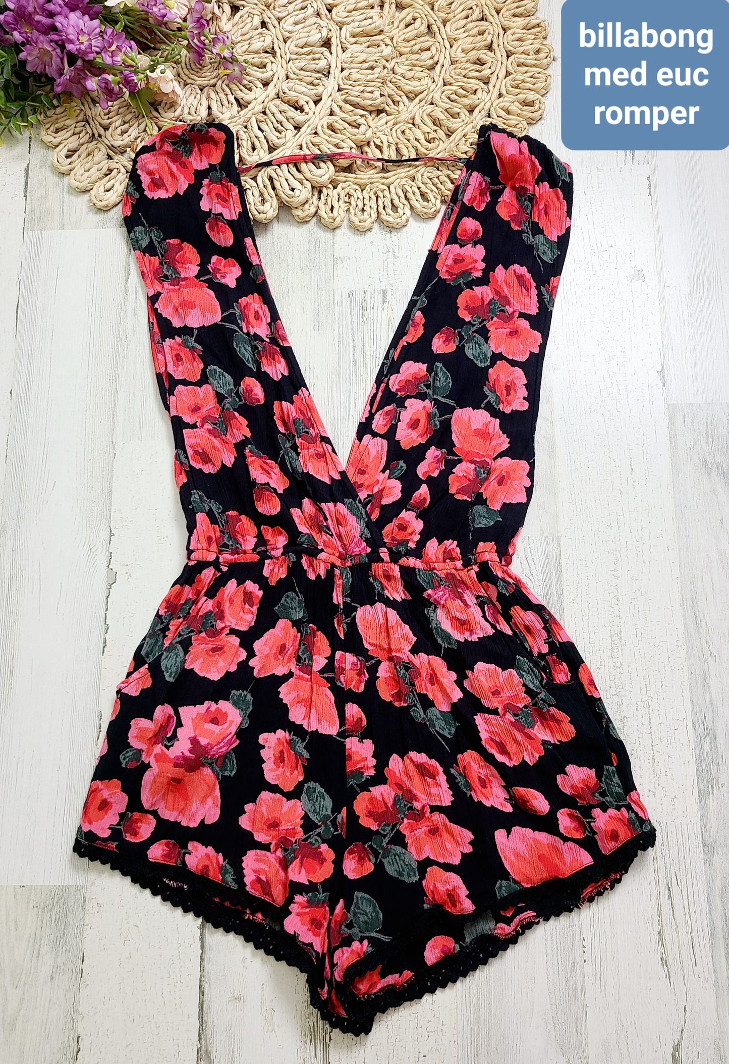billabong romper roses