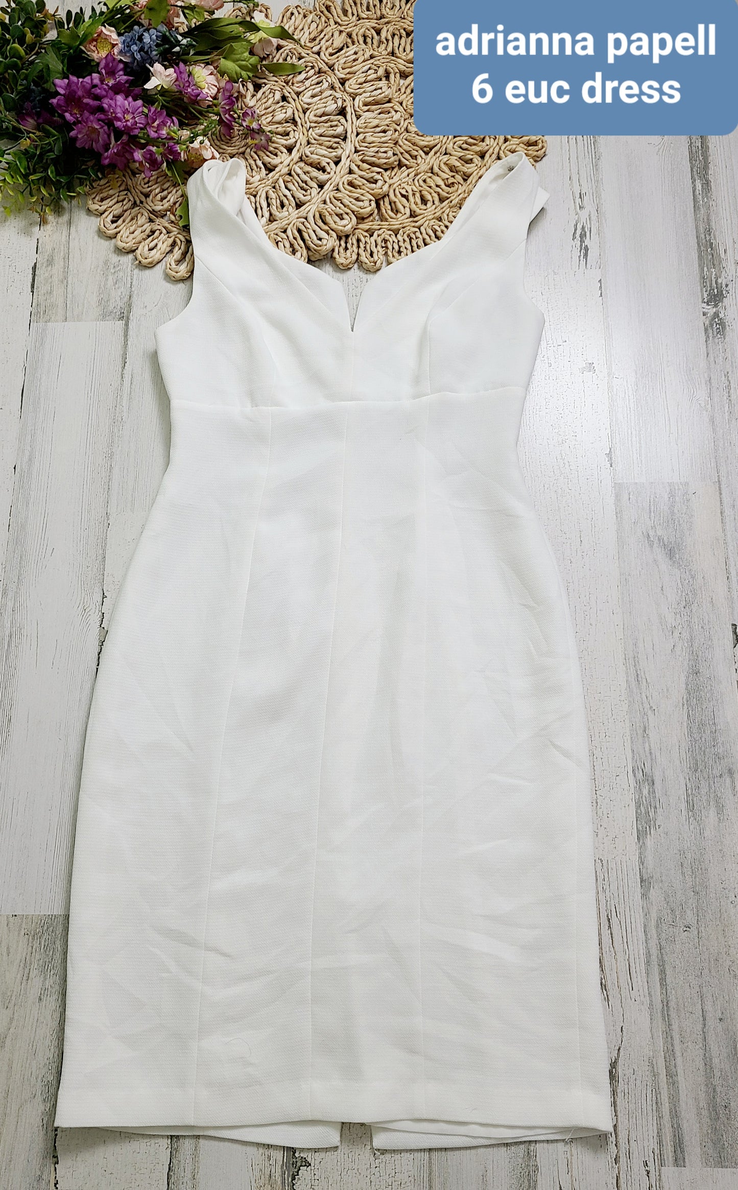 white adrianna papell dress
