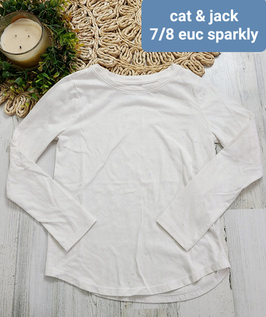 white sparkle long sleeve cat &jack
