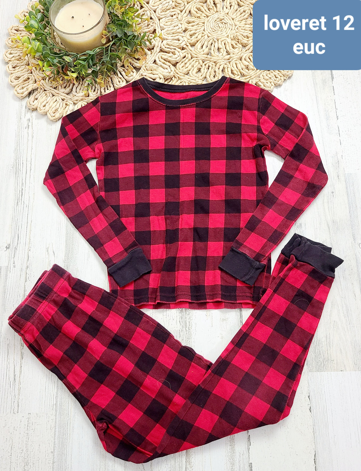 black and red plaid pj set loveret