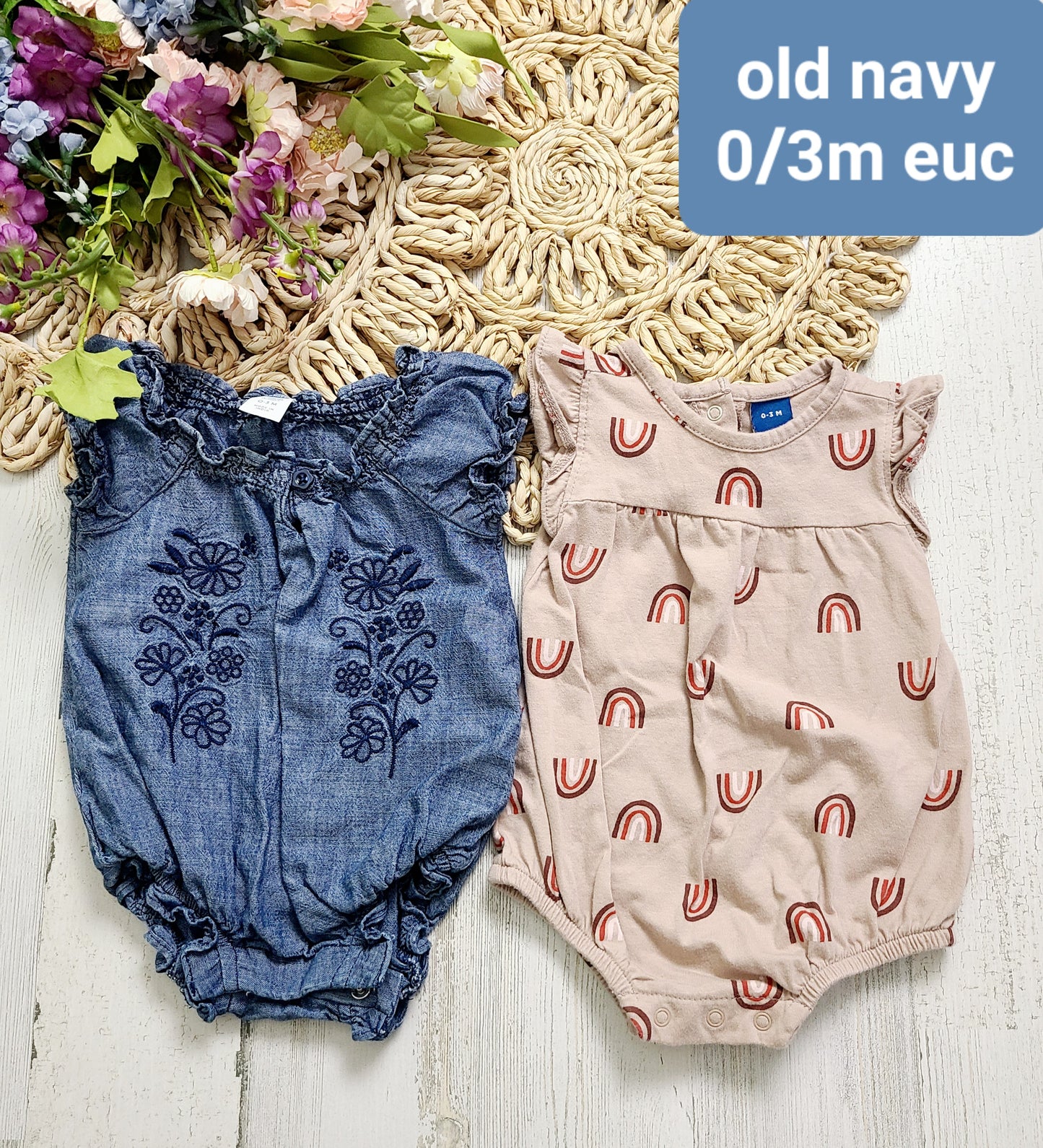 neutral rainbow and flowers old navy