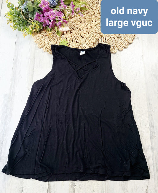 criss cross black tank old navy