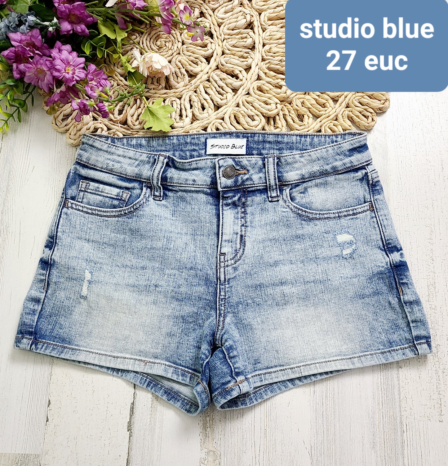 studio blue jean shorts