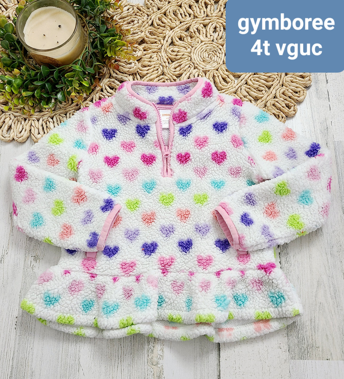 sherpa quarter zip colorful hearts gymboree