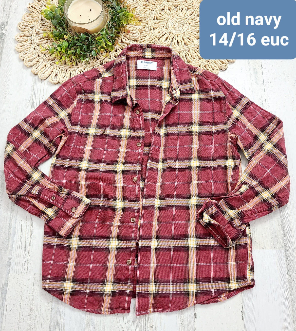plaid large old navy boys