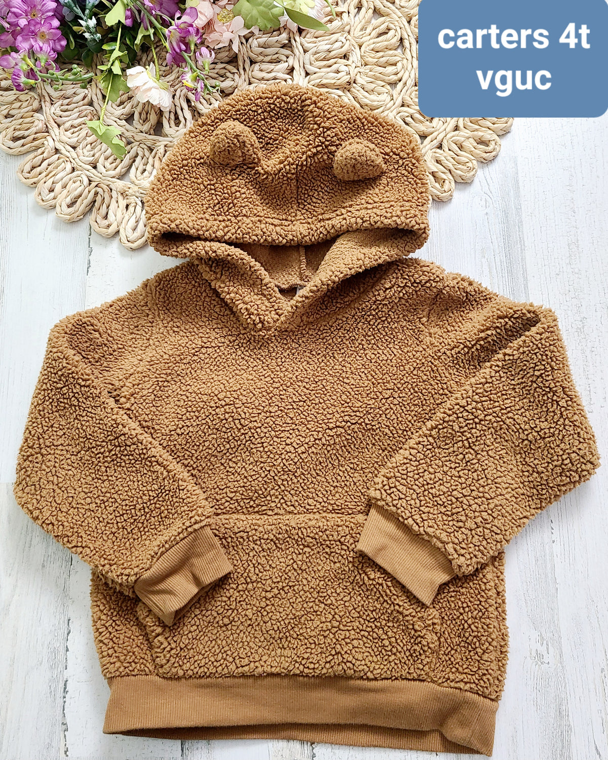 brown sherpa hoodie carters