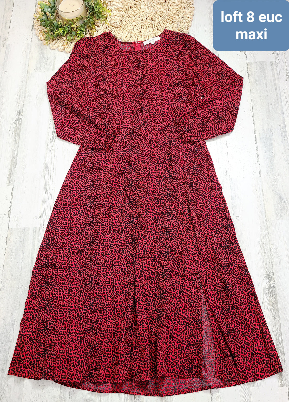 loft maxi red dress with slit
