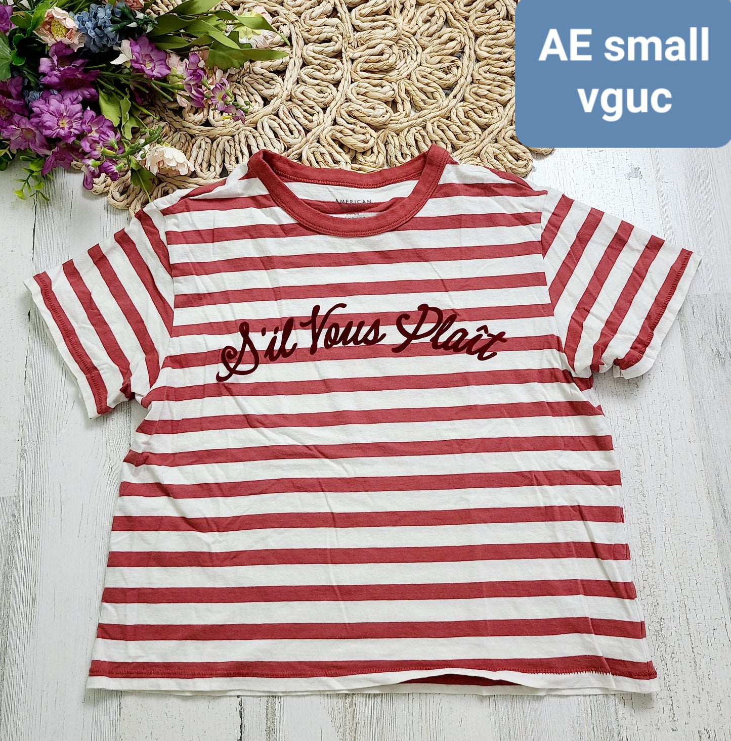 ae red stripe tee