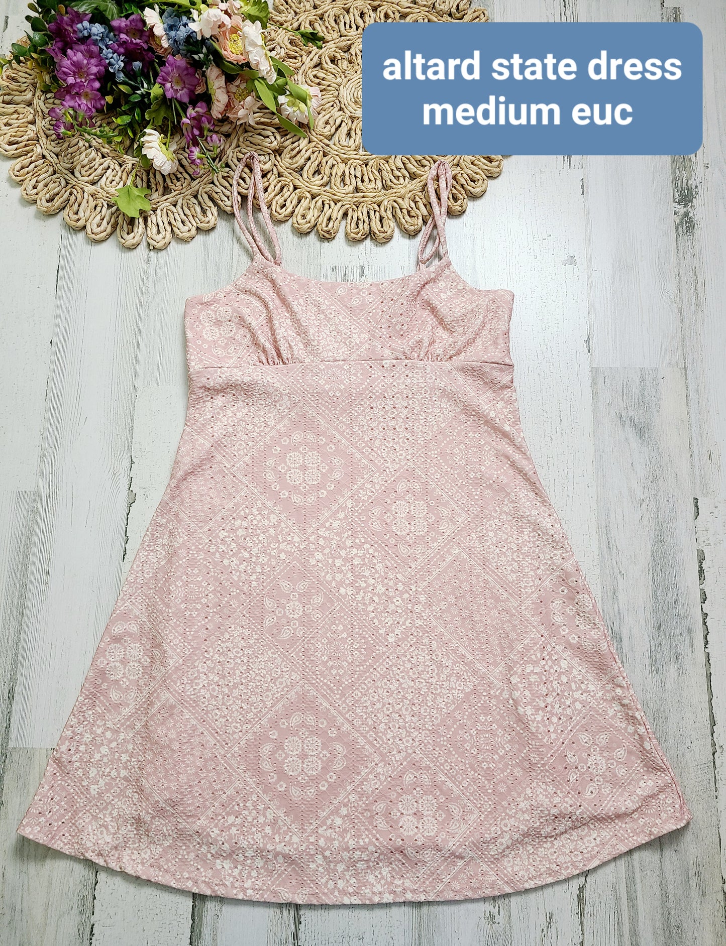 altard state light pink patch design dress