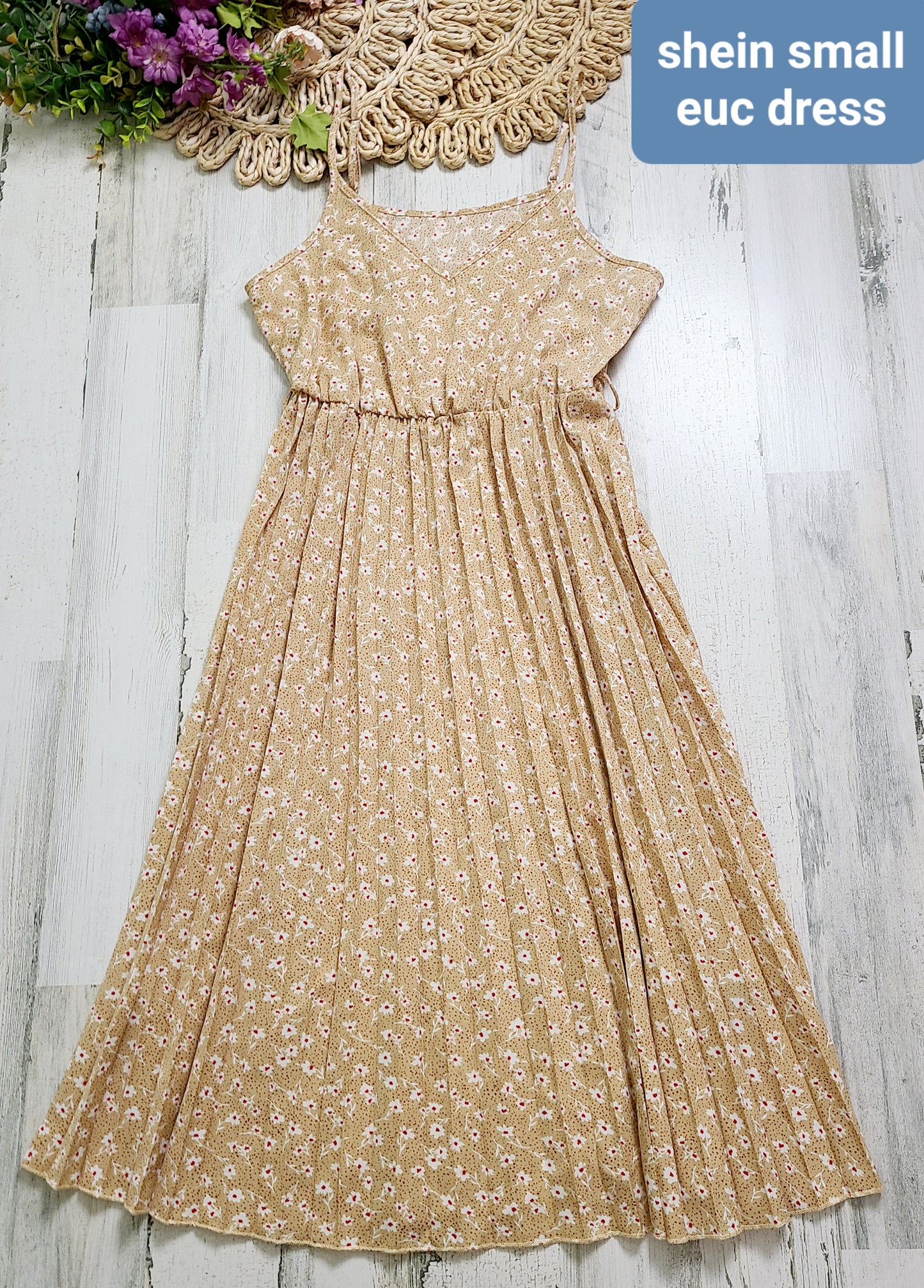 pleated shein dress small