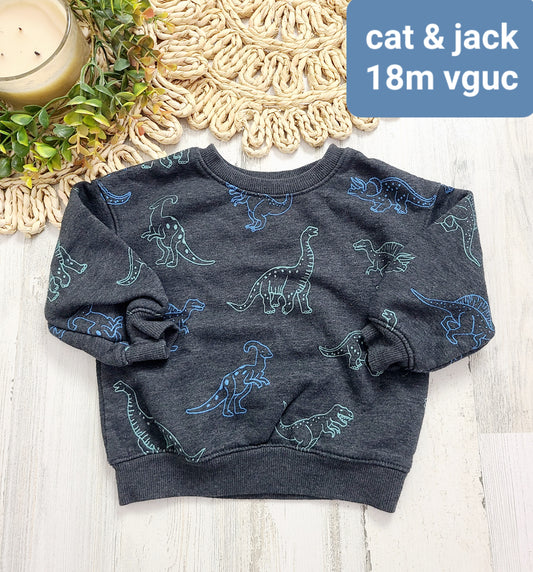 gray dino crewneck cat&jack boys