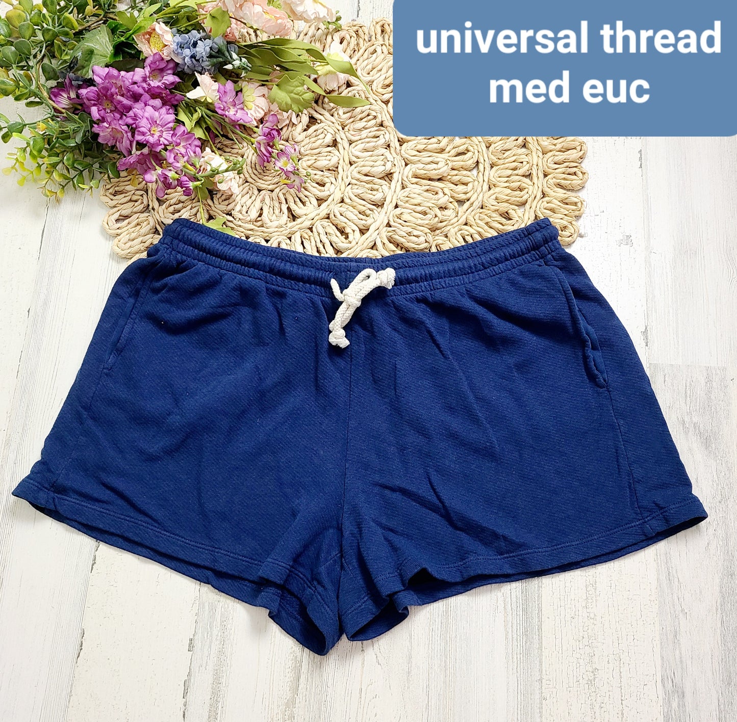 universal thread blue drawstring shorts