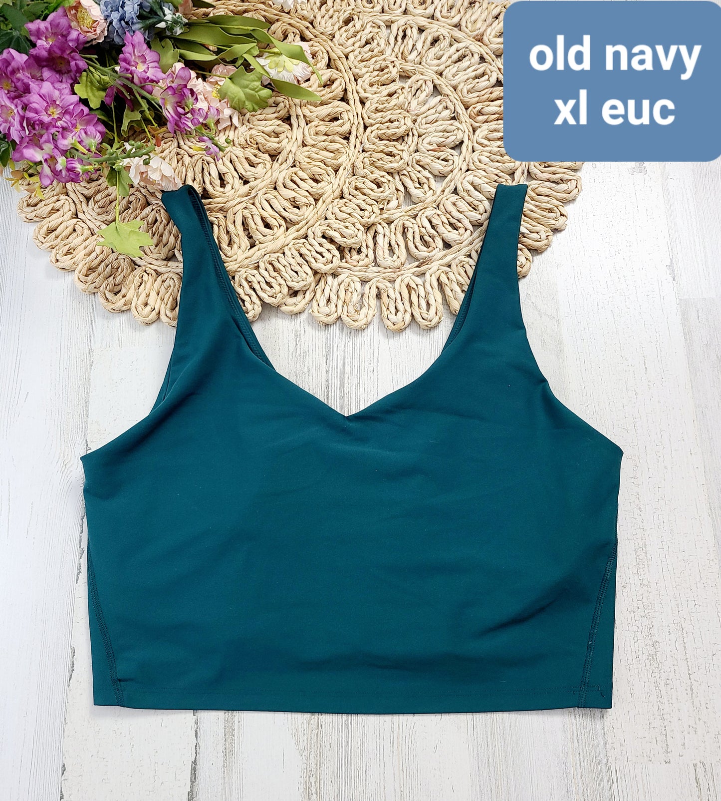 old navy xl teal crop