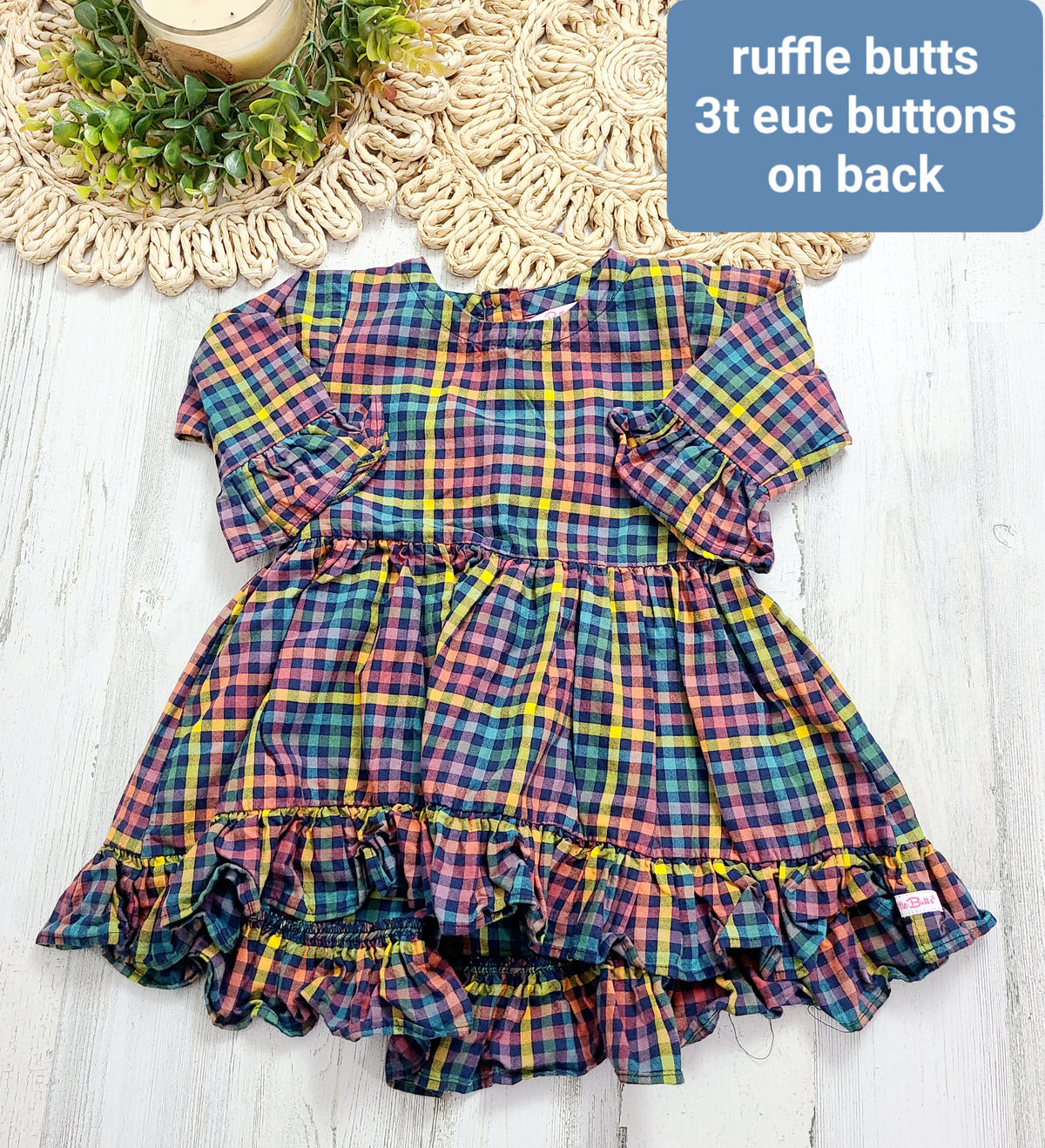 rainbow plaid ruffle buttons on back ruffle butts