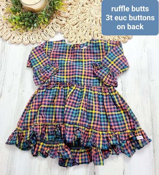 rainbow plaid ruffle buttons on back ruffle butts