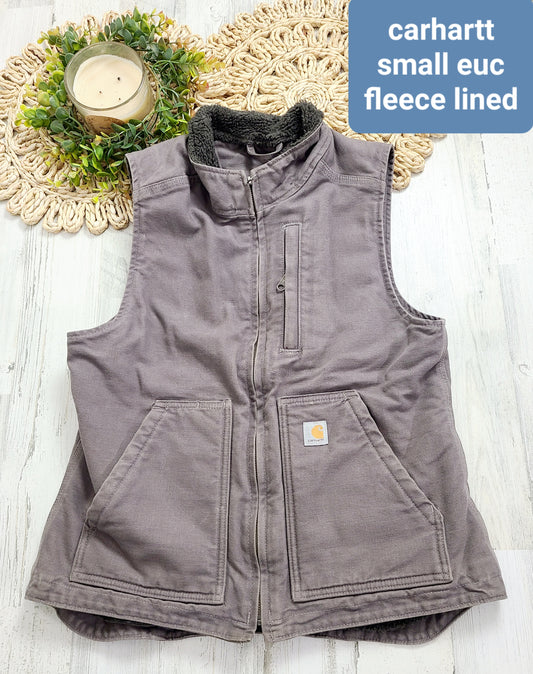 taupe carhartt vest fleece lined