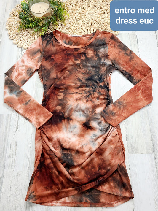 tie dye orange entro dress
