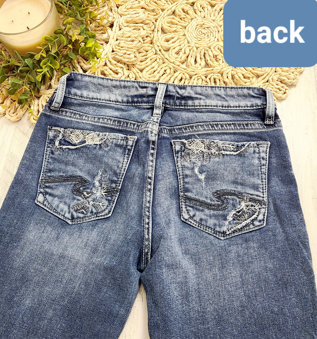 silver jeans one distressed spot slim