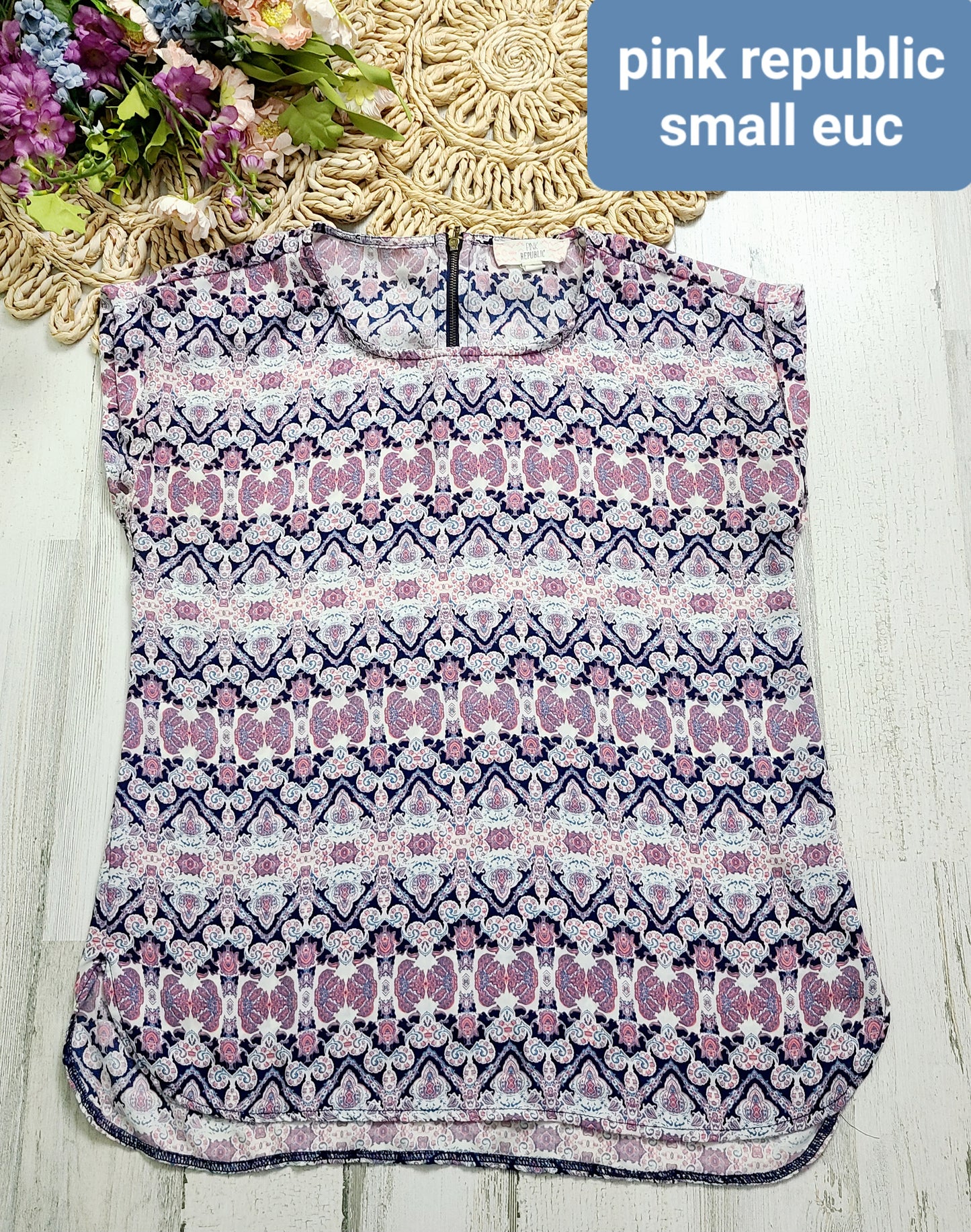 pink republic zip back neck