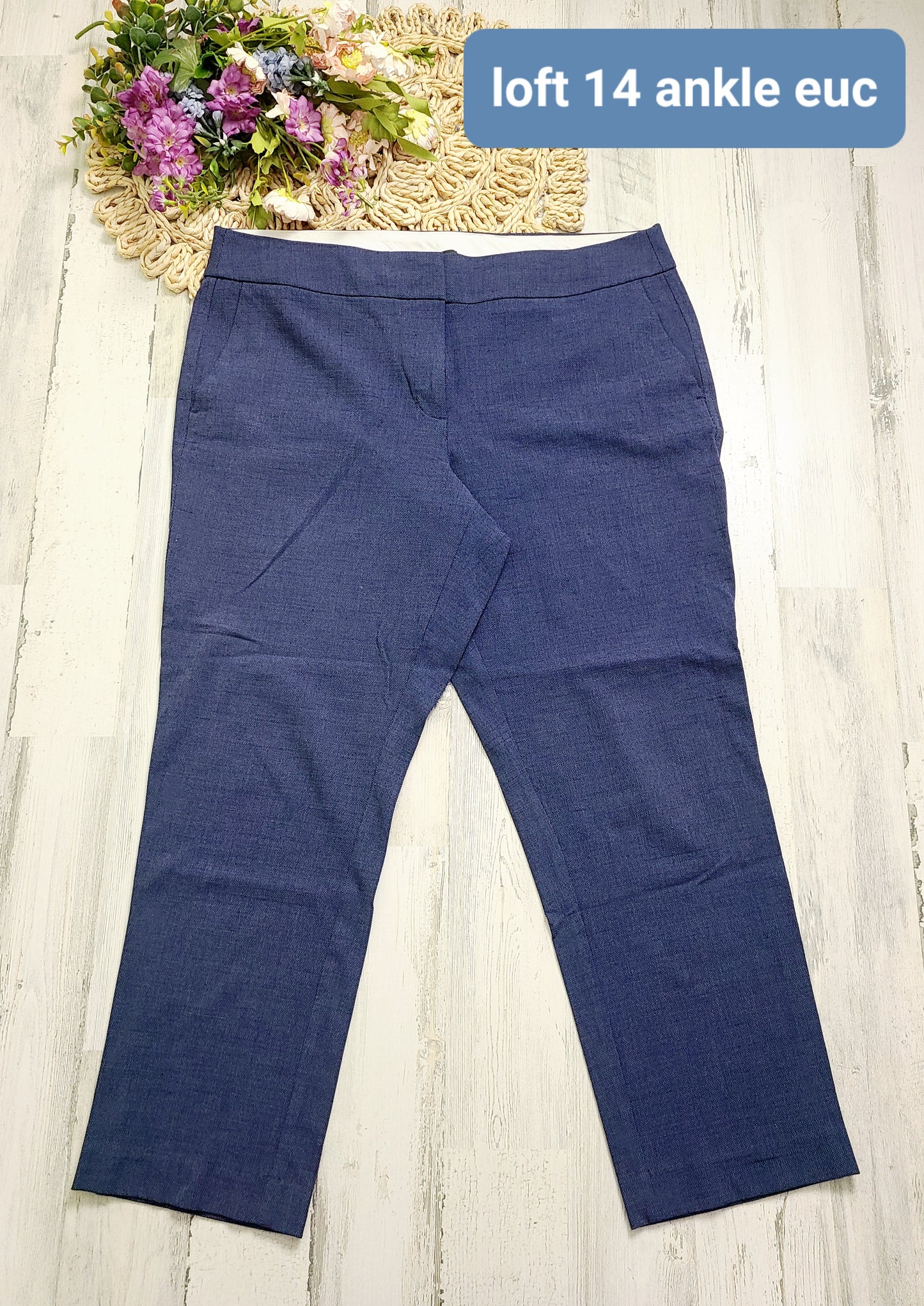 loft navy capris
