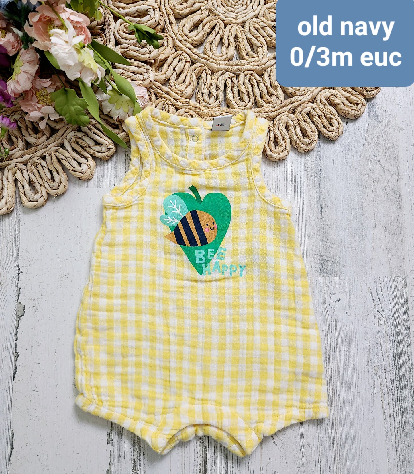 bee happy old navy gauze plaid
