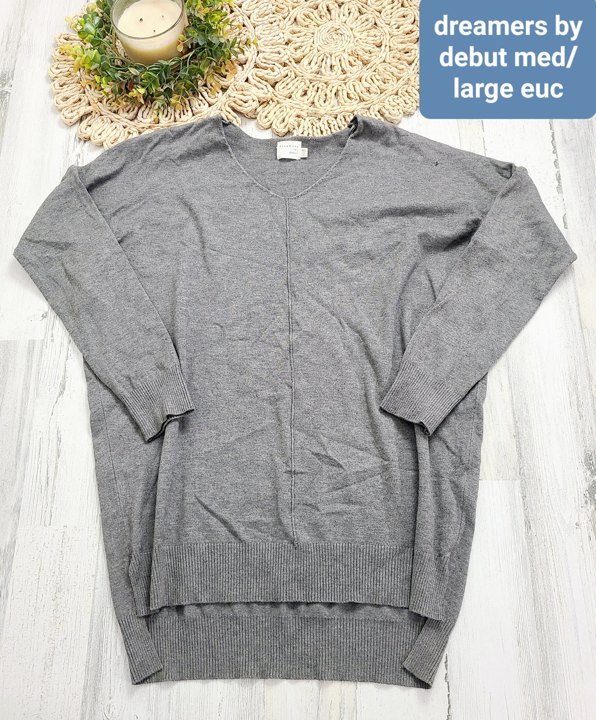 long gray sweater dreamers