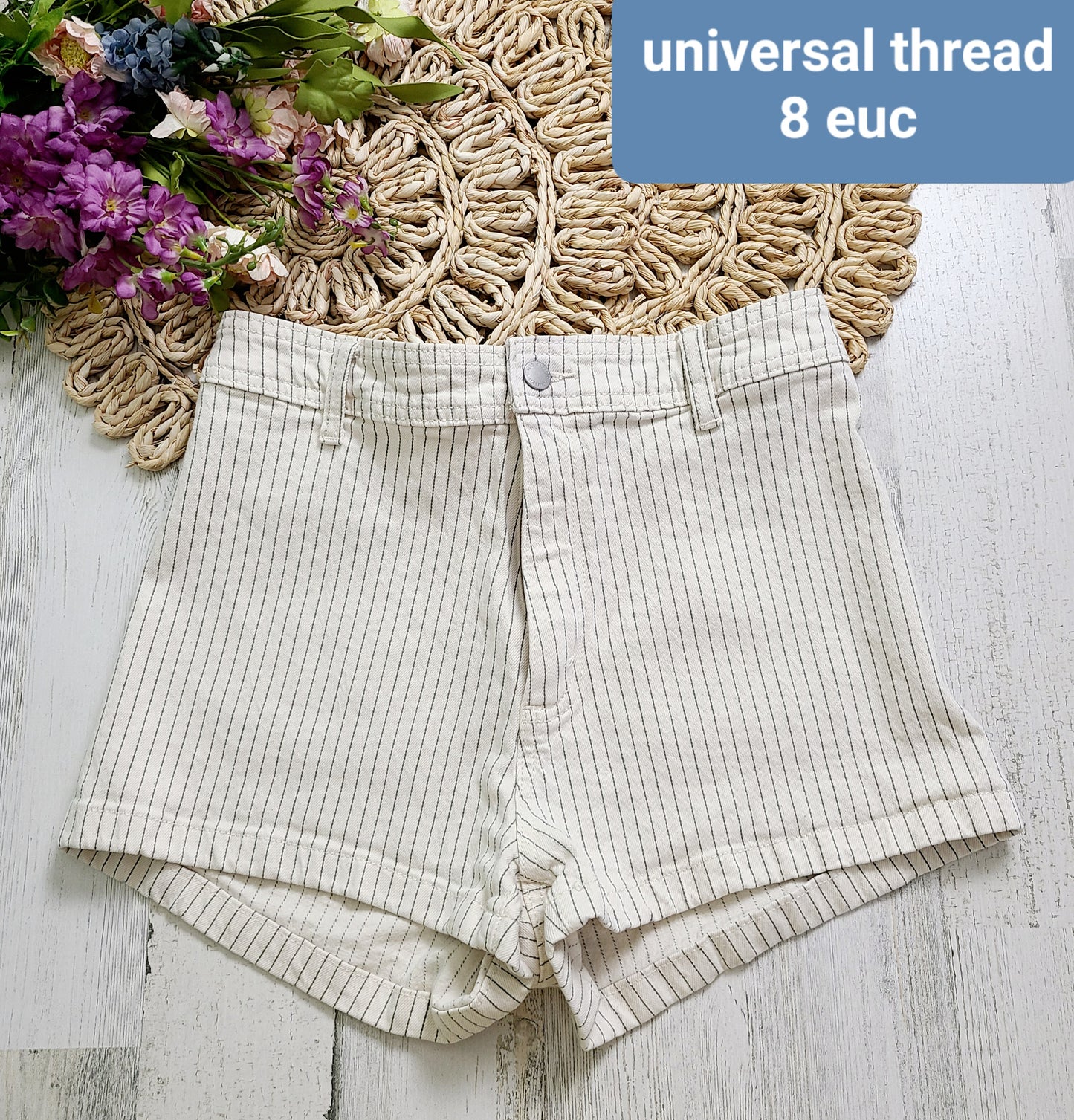 universal thread striped ivory shorts