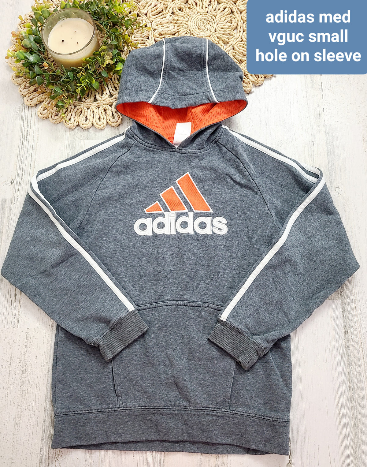 gray orange adidas hoodie
