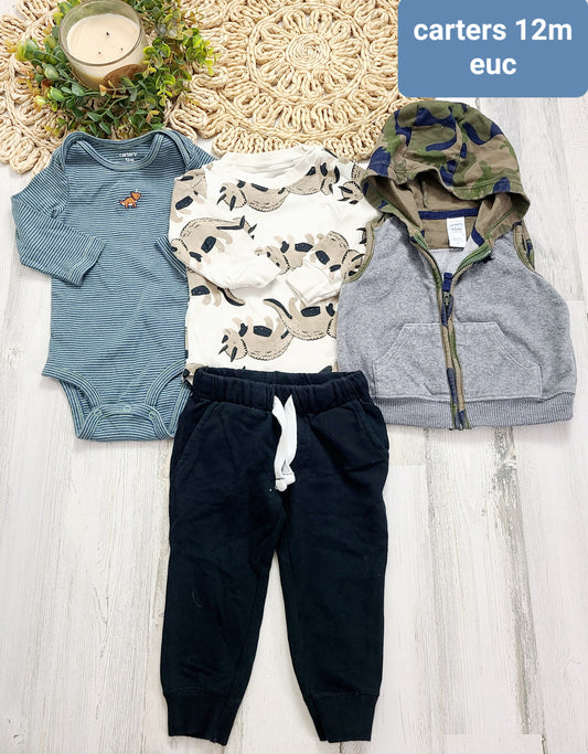 dino onesies vest and joggers bundle carters 12m