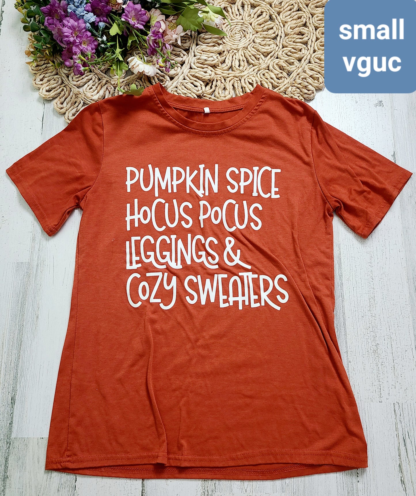 fall tshirt small orange