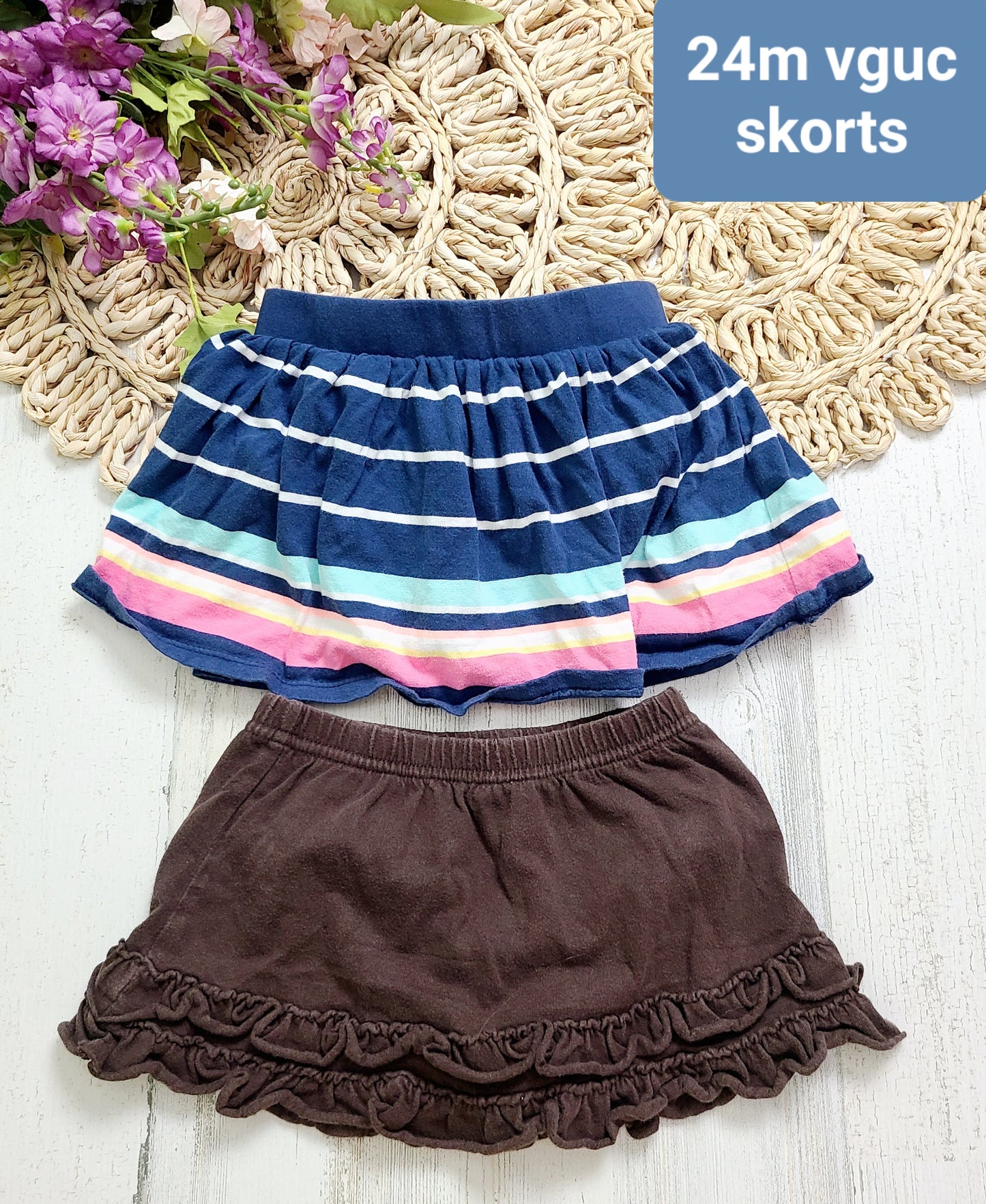 skorts stripes and brown