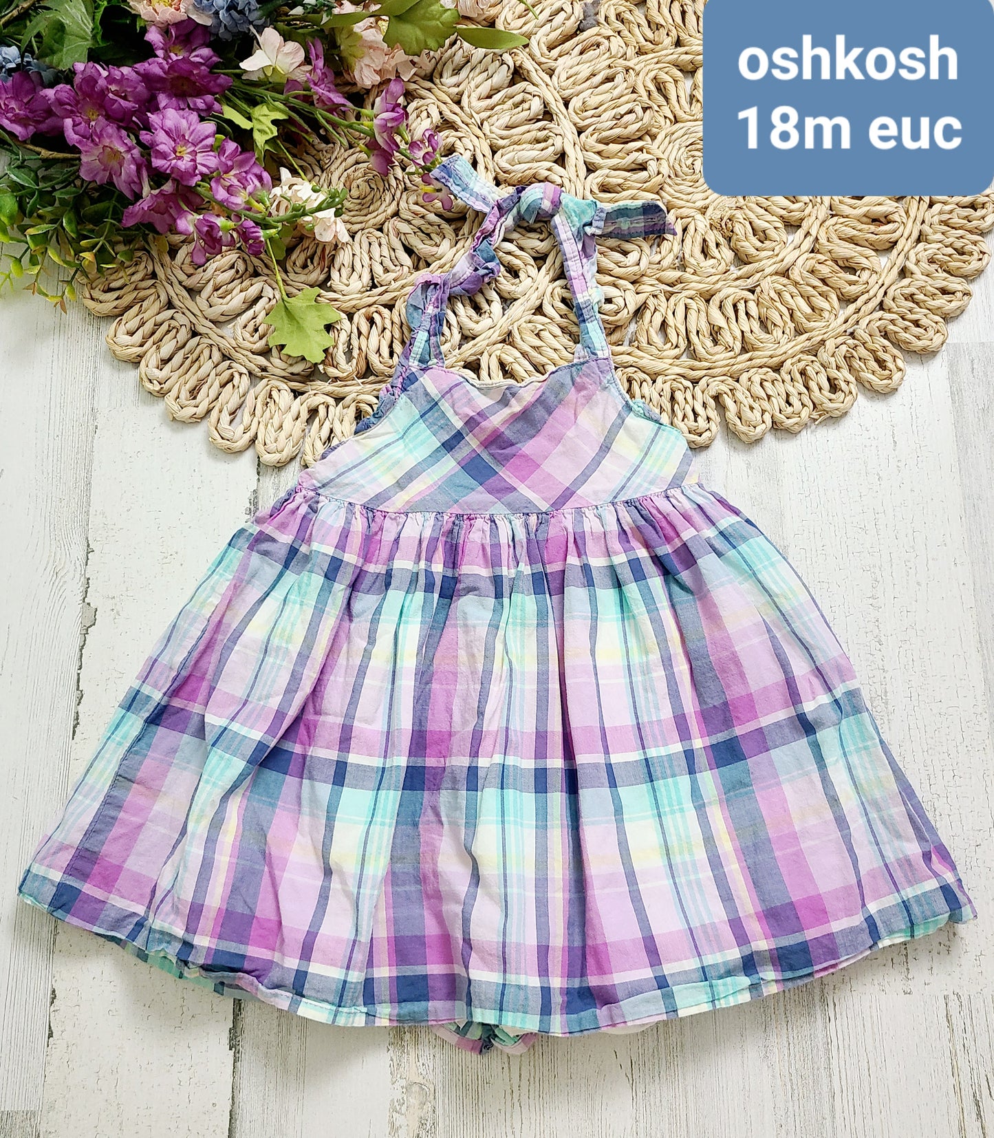 oshkosh plaid halter dress 18m