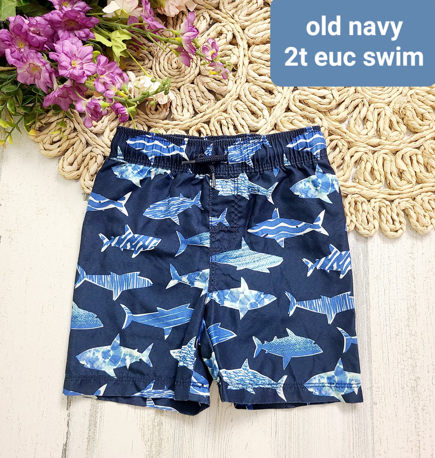 old navy shark swim navy bottoms