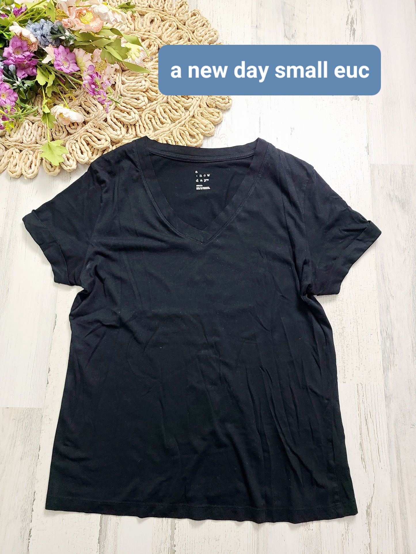 black vneck basic a new day