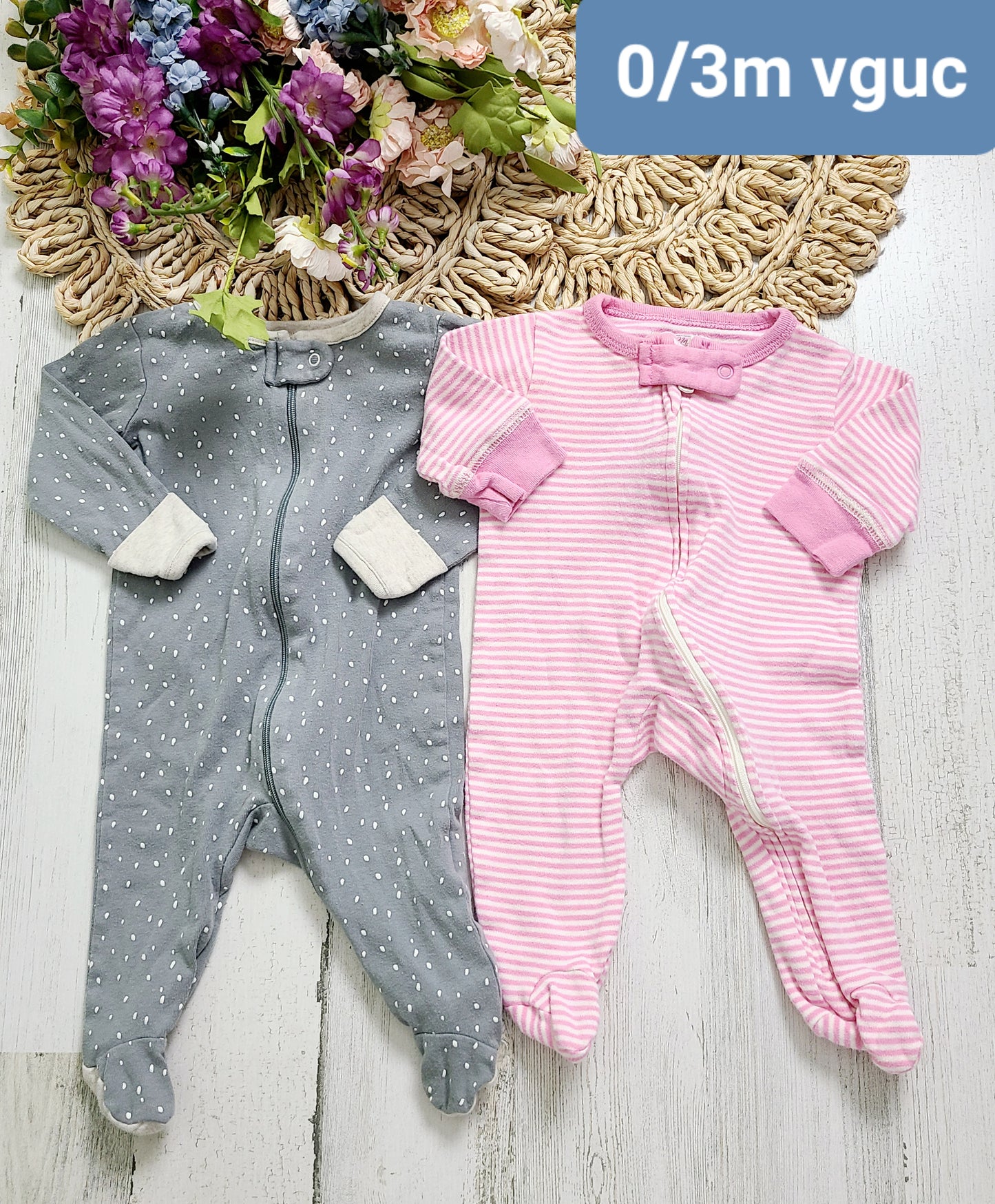 gray pj pink stripes
