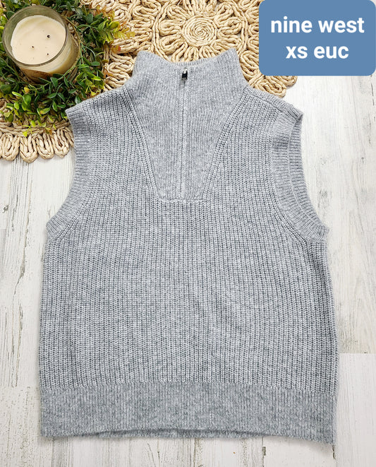 gray vest sweater nine west