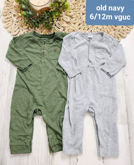 old navy green and gray henley outfits 6/12m