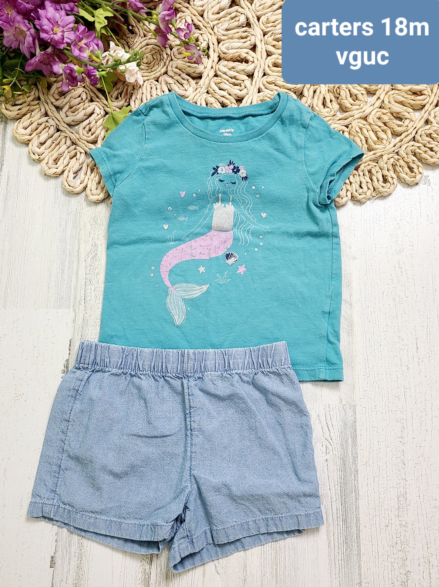 mermaid top and shorts carters