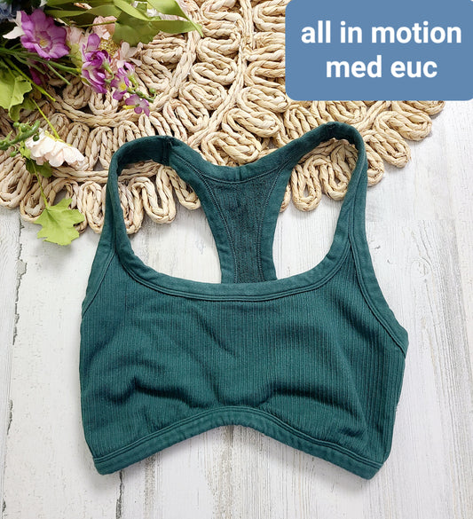all in motion green sports bra