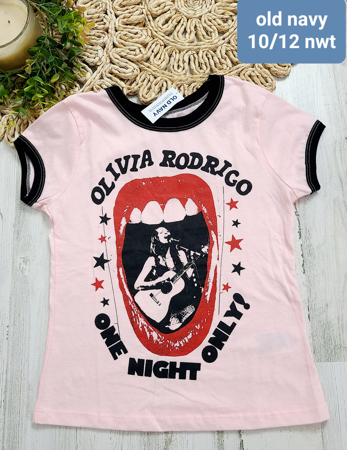 pink short sleeve olivia rodrigo nwt old navy