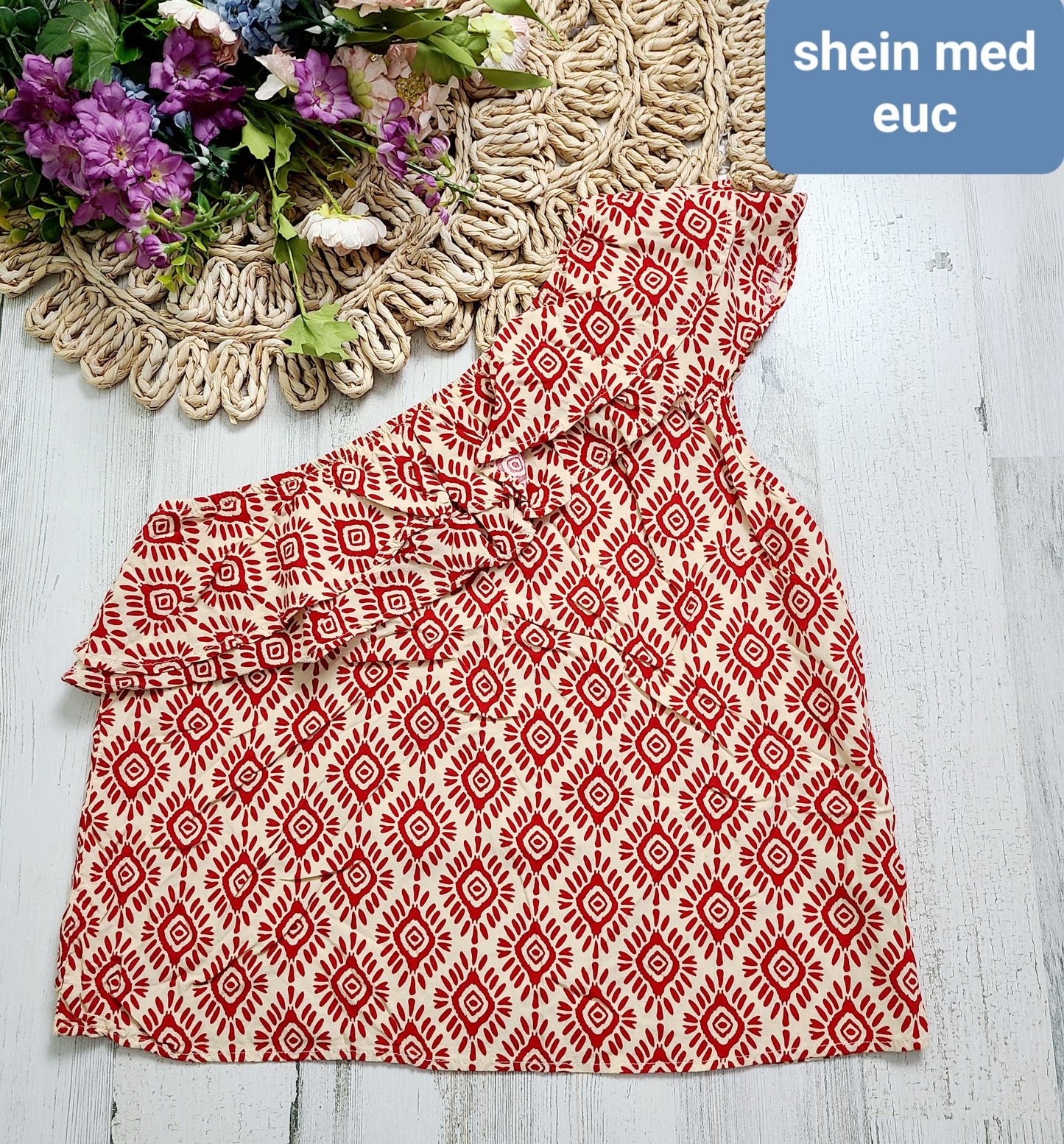 one shoulder shein tank boho