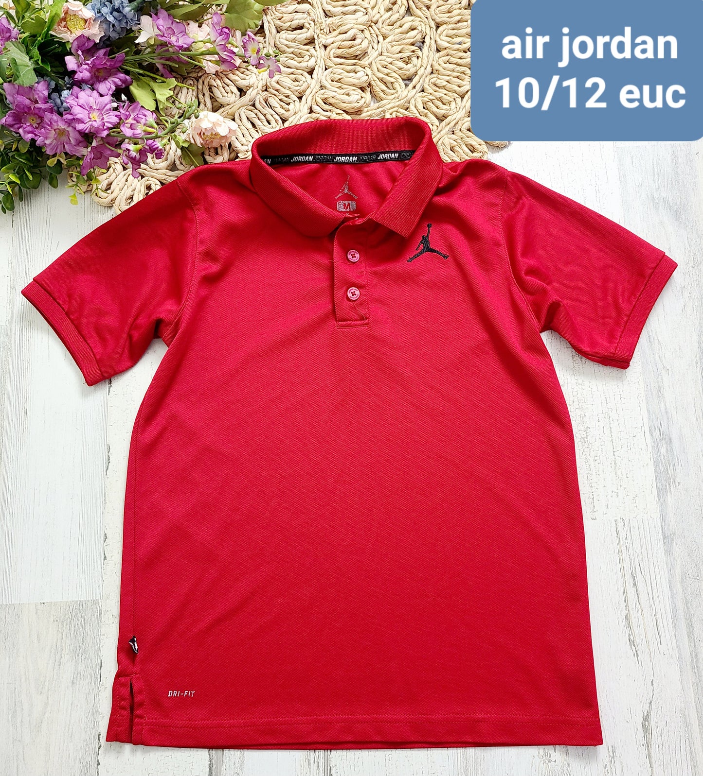 red air jordan collar shirt