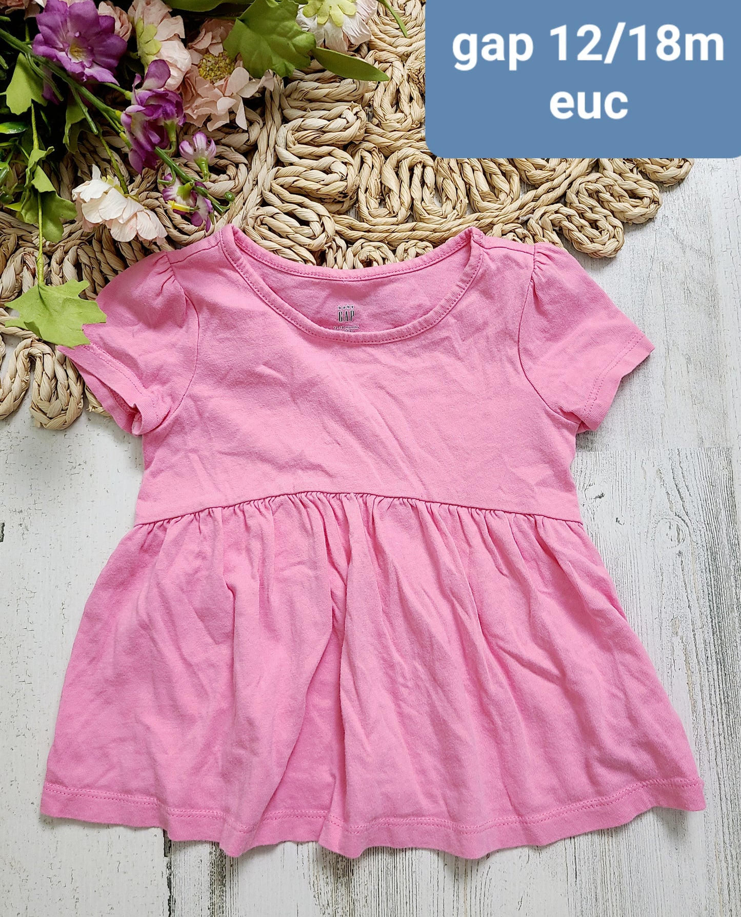 gap pink short sleeve peplum