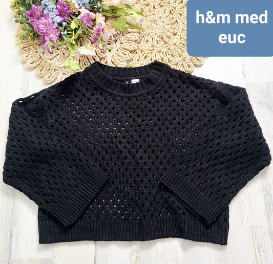 h&m see through black sweater