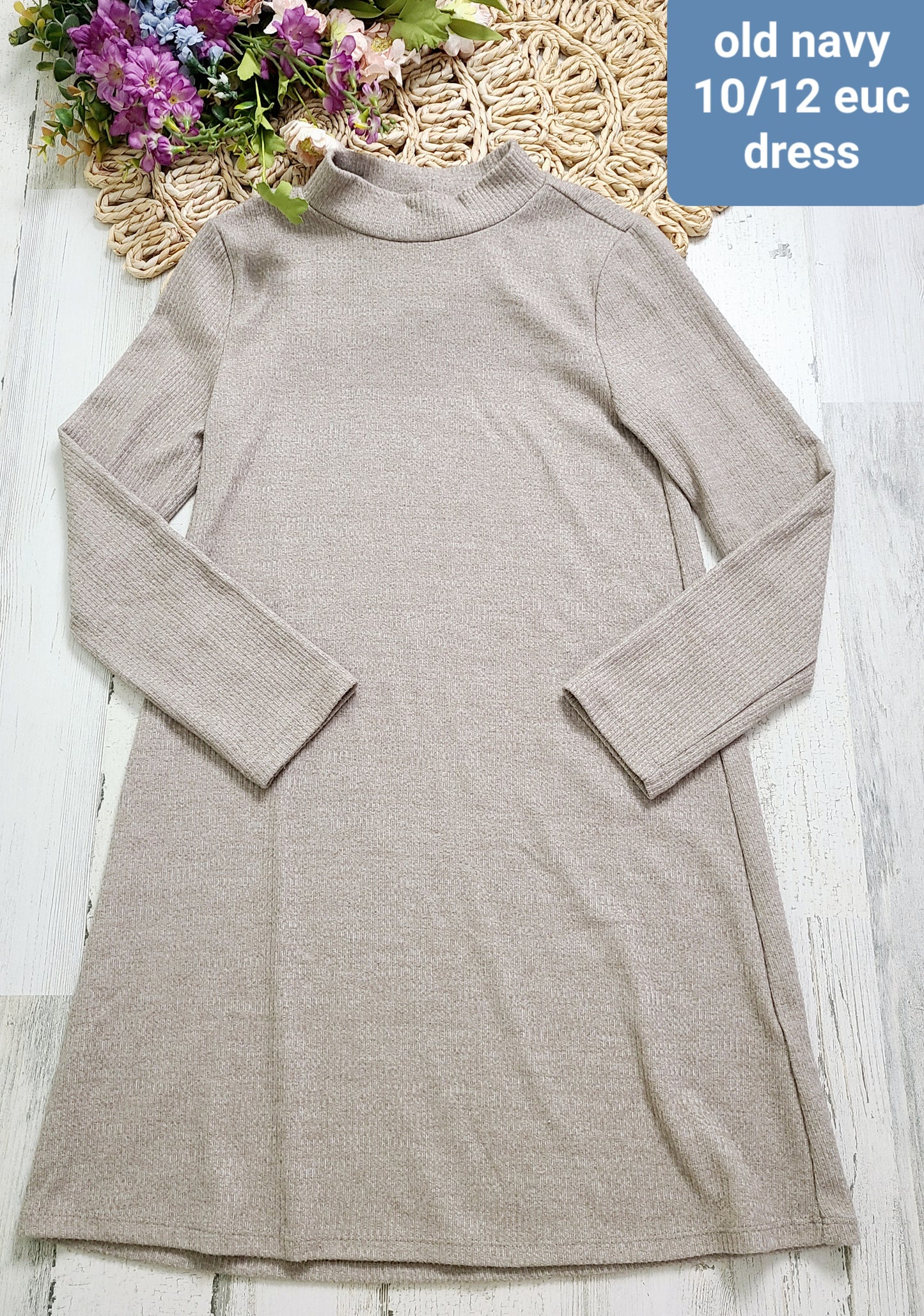 mockneck tan dress old navy