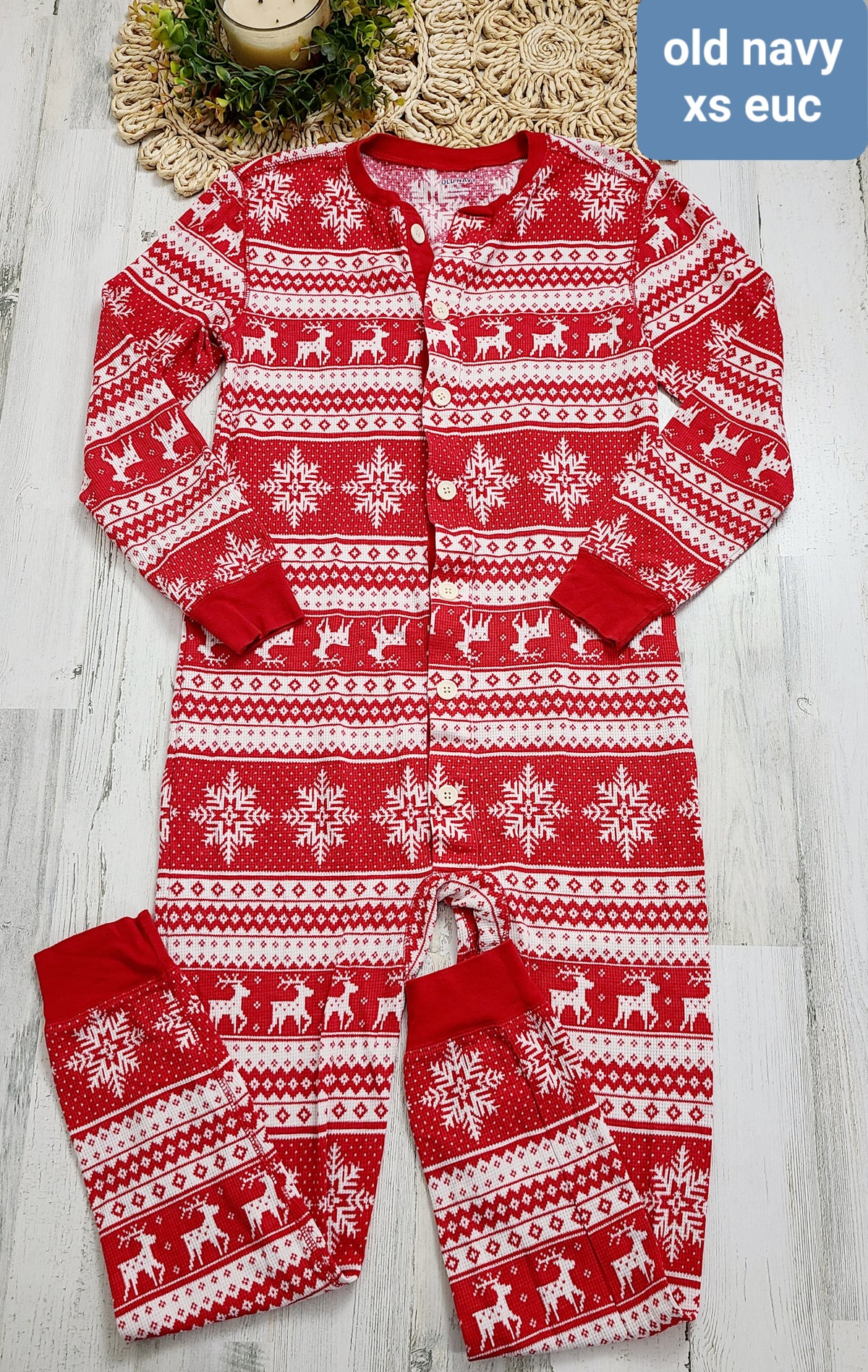 red onesie old navy pj