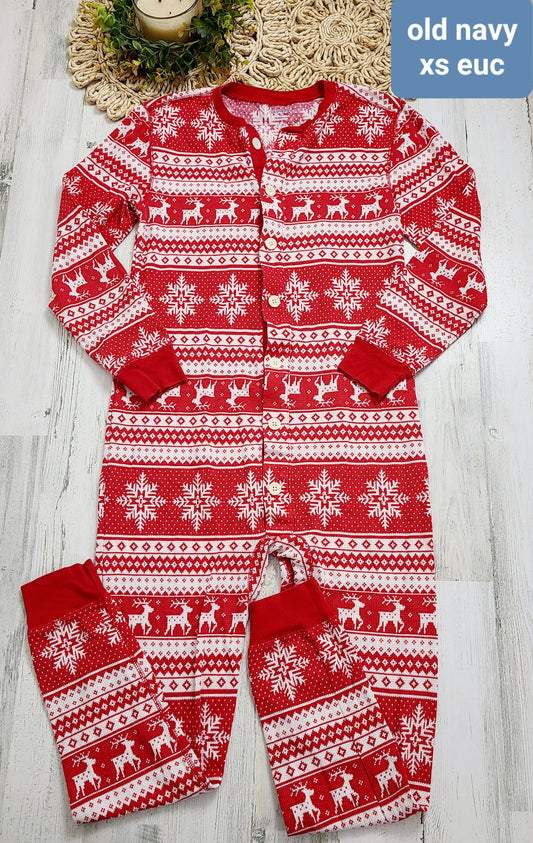 red onesie old navy pj